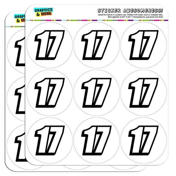 17 Number Seventeen 2" Scrapbooking Crafting Stickers