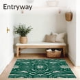 thumbnail image 3 of ODIKA 6'x9' Machine Washable Non-Slip Area Rug, Celestial Snow Crystal with Radiant Boho Design High Traffic Rug with Pad, Green, 506148, 3 of 8