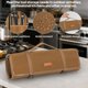 thumbnail image 3 of AKOZLIN Funda para rollo de cuchillo de cocinero con 10 ranuras y 1 bolsillo grande con cremallera de lona encerada, port&aacute;til con correa ajustable y 30 protectores de cuchillo, negro (Marr&, 3 of 8