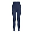 thumbnail image 7 of safuny Women's Yoga Pants Leggings Sweatpants Solid Color Elastic High Waist Excercise Seamless Gym Tight Athletic Trousers Tummy Control for Women Summer Causal Navy S, 7 of 7