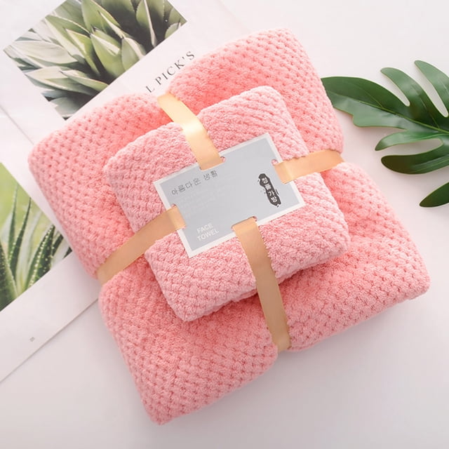 Cqxid Towel Under $10 High-Density Coral Fleece Towel And Bath Towel Two-In-One Set Soft And Absorben