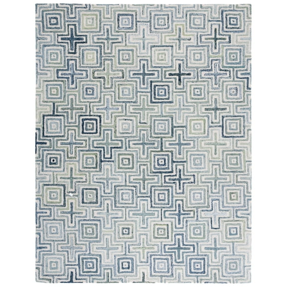 SAFAVIEH Marquee Vaughn Geometric Area Rug, Ivory/Blue, 8' x 10'