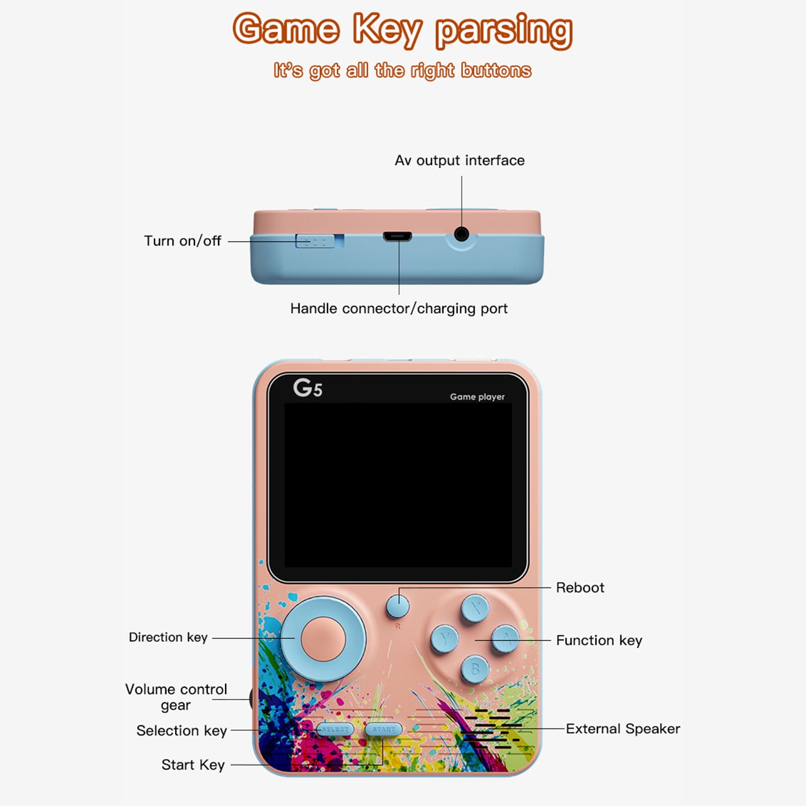 Game Console,3.0 Inch Screen Console Consoles Handheld Console Consoles 1000mah 500 Portable Console With 500 Reable Battery Screen 1000mah 1000mah Reable 1000mah Reable Battery