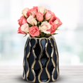 thumbnail image 2 of Accent Collection Black Ceramic Vase, 10" Large and 8" Small Flower Vase Tabletop Centerpiece, 2 of 5