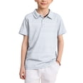 thumbnail image 2 of Dwellite Boys' Polo Shirt Striped Short Sleeve Summer Active Casual Collared for Kids Golf Shirts Back to School 2026 Blue 110, 2 of 6