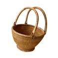 thumbnail image 2 of Cesta de picnic con asa, cesta tejida a mano, organizador rústico, cesta de frutas multiusos, cesta de regalo para boda, 2 of 9