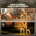 thumbnail image 6 of 2Pcs Lighted Christmas Deer Family, Outdoor Yard Decoration Set with 210 LEDs Warm White Light, Gold, 6 of 7