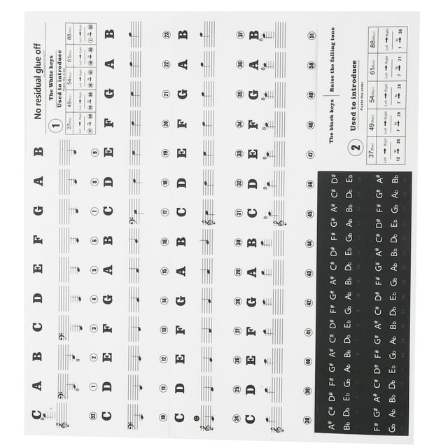 Pegatina de piano, Calcomanía Transparente de Diapasón de piano de Pvc de moda para entusiastas de la música para la decoración Clave para la enseñanza de la música para