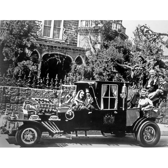 Munsters Looking Serious in Car Photo Print (24 x 30)