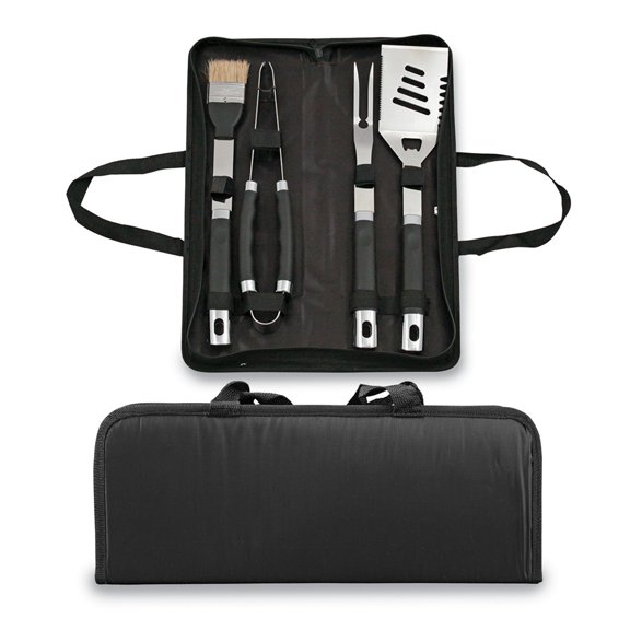 FB Jewels Stainless Steel Comfort Grip 4-piece BBQ Tool Set w/Case
