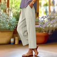thumbnail image 2 of Comdrip Pants for Women Trendy Fashion Women Loose Solid Color Casual Wide Leg Pants Cotton Trousers Womens Flowy Pants Grey S, 2 of 9