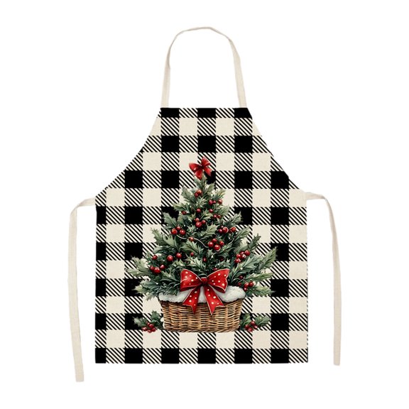 Cheapark Christmas Printed Santa Claus Apron - Durable Fabric Decor for Restaurants, Bars & Home Kitchens, Enhances Party Ambiance & Holiday Cooking