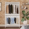 thumbnail image 2 of Systembuild Evolution Elga Extra Wide 2 Shelf Double Clothing Rod Closet Tower, Ivory Oak, 2 of 15