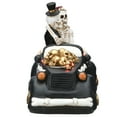 thumbnail image 3 of 8 in. Pre-Lit Halloween Figurine, Black, White, Skeleton Bride and Groom, Black Car, 3 of 4