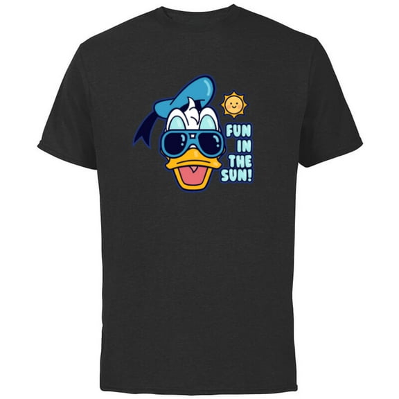 Disney Mickey and Friends Donald Duck Fun in the Sun - Short Sleeve Cotton T-Shirt for Adults - Customized-Black