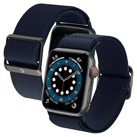 spigen lite fit band designed for apple watch band 44mm nylon solo loop series 6/se/5/4 and 42mm series 3/2/1 - navy