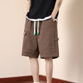 thumbnail image 5 of JAJAHO Men's Cargo Shorts Casual Summer Elastic Waist Drawstring Baggy Streetwear Wide Leg Knee Length Shorts Comfy Bottoms, 5 of 5