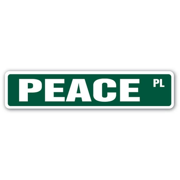 SignMission SS-PEACE ST 4 x 18 in. Street Sign - Peace - St Hippy Hippie Peacenik Symbol