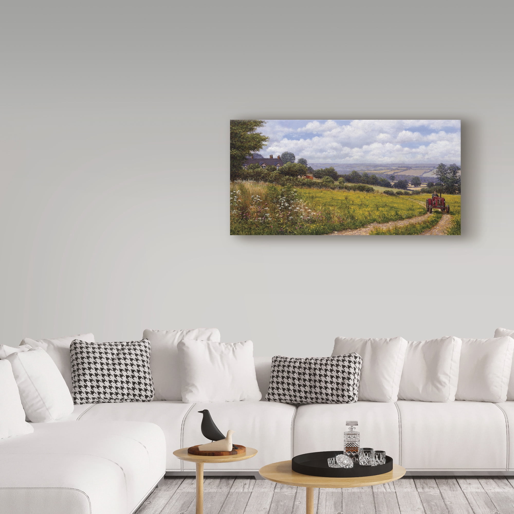 Trademark Fine Art 'Tractor At Little Eaton' Canvas Art by Bill Makinson