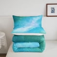 thumbnail image 5 of meiyoeat Teal Galaxy Star Twin Comforter Sets,Calm Magical Sky Pattern Bedding Set For Girl,Reversible,2-Piece,1 Comforter and 1 Pillowcase, 5 of 7