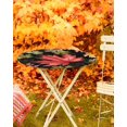 thumbnail image 5 of Round Fitted Tablecloths Autumn Red Maple Leaves Watercolor Waterproof Table Cover for Kitchen Dining Party Decor Gold Sketch Leaf Art,36"-44", 5 of 6