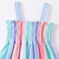 thumbnail image 5 of Auroural Girls Summer Dress And Hat Sets Toddler Kids Girls Stripe Print Sundress Cute Sleeveless Dress And Hat Set, 5 of 8