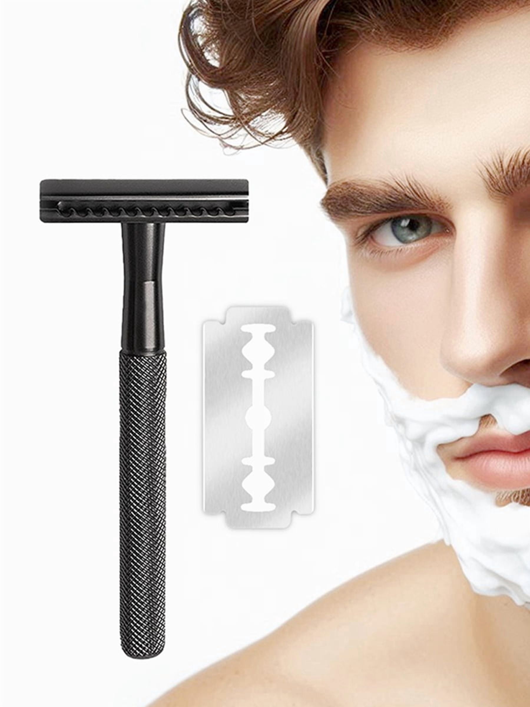 Waysh Classic Double Edge Safety Razor Kit for a Close Shave, Matte Black