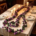 thumbnail image 6 of TETOU 6pcs Flower Garlands Artificial Rose Vine Flowers with Leaves 66ft Hanging Roses Vine for Room Wedding Birthday Christmas Wall Decor(Purple), 6 of 7