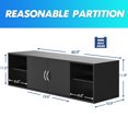 thumbnail image 5 of Wall Mounted Desk Hutch with Doors - Modern Floating Console Media Cabinet with Storage, Black, 41", 5 of 5