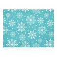 thumbnail image 3 of MYPOP Winter Christmas Snowflake Cotton Linen Tablecloth Sets 52x70 Inches - White Snowflakes Polka Dot Table Cloth Cover Party Dinner Decoration, 3 of 6