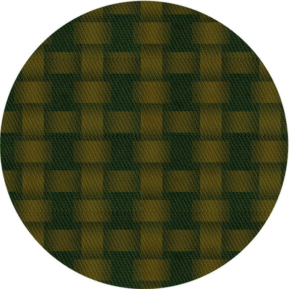 Ahgly Company Machine Washable Indoor Round Transitional Army Green Area Rugs, 7' Round