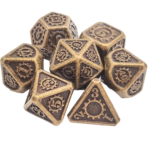 BUYISI Ensemble de dés en Métal Pondérés avec Précision pour une Expérience de Jeu Améliorée 7 dés Style 4