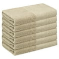 thumbnail image 1 of REGALWOVEN 6 Paquete de Toallas de Algodón, Toalla de Cara Impresa, Toallas Absorbentes y Cómodas para Baño, Hotel, Gimnasio Caqui 13" x 13", 1 of 7