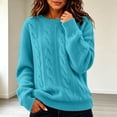 thumbnail image 6 of MaFYtyTPR Women's Cable Knit Sweater Crew Neck Long Sleeve Pullover Sweaters Solid Winter Warm Casual Loose Fit Top, 6 of 6