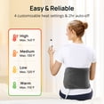 thumbnail image 2 of Heating Pad for Back Relief, 45" x 10" Electric Heating Pads for Cramps with 4 Heat Settings, 2H Auto Shut-Off, Large Heating Pad Wrap for Cramps, Waist, Lumbar, Abdomen, Washable, Gray, 2 of 7