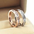 thumbnail image 2 of Rose Gold/Silver Titanium Steel CZ Band Men/Women Wedding Couple Rings Size 3-10, 2 of 9