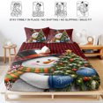 thumbnail image 5 of Full Size Fitted Sheet Set - Red Christmas 3 Piece Bedding Sets 16" Deep Pocket Fitted Sheet with 2 Pillowcases, Xmas Snowman Tree Snowflake Red Checked Brushed Microfiber Hotel Luxury Bed Sheets, 5 of 9