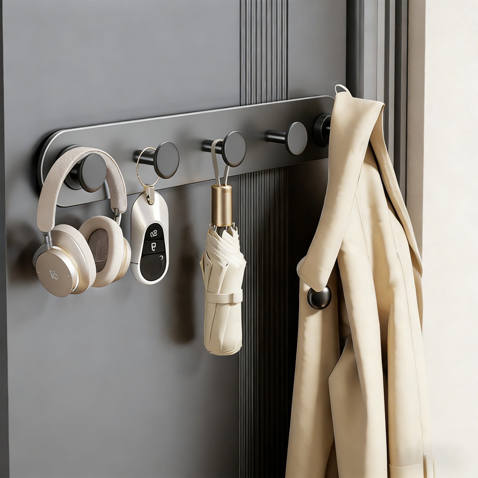 Magnetic Door Rear Hook, No Punching, Entrance Security Door Clothes Hook, Key Bag Storage Hanger, Closet Organizer