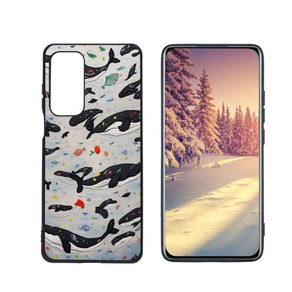 Compatible with Motorola MOTO Edge 2021 Phone Case, Whales-6 Case Men Women, Flexible Silicone Shockproof Case for Motorola MOTO Edge 2021