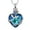 Rainbow/Blue, variant on Rose Flower Stone Love Heart Urn Pendant Cremation Jewelry for Ashes Keepsake Memory Necklace Women Elegant Beautiful Memorial Jewelry