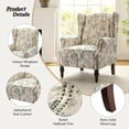 thumbnail image 3 of Tina's Home Upholstered Armchair Solid Rubber Wood Legs Transitional Living Room Bedroom Red, 3 of 7
