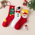 thumbnail image 6 of Fabrcox Fuzzy Slipper Socks for Women, Cute Mid-Calf Thicken Plush Non Slip Winter Warm Casual Christmas Printed Indoor Floor Socks for Home Sleeping (B), 6 of 8