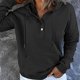 thumbnail image 4 of Sudadera Sudadera básica para mujer, ajuste holgado, algodón, estilo informal, manga larga, ropa de calle, traje Ygjytge Negro Xxl para Mujer, 4 of 7