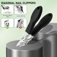thumbnail image 4 of Eagle Beak Beveled Nail Clippers,Wide Jaw Opening Anti-Splash Slanted Nail Clipper,Edge Nail Clippers 3-Piece Set,Long Handle Wide Jaw Opening Anti-Splash Slanted Nail Clipper for Men Women(Black), 4 of 14