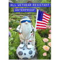 Solar Gnome Astronaut Modern Garden Decor Statue with Flag Outdoor Decorations for Yard