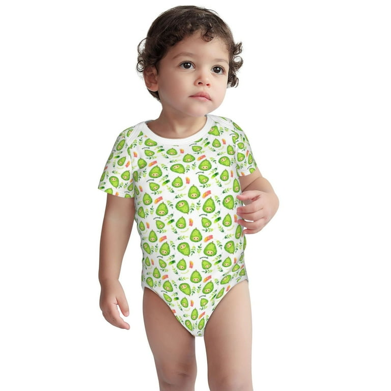 Junzan Kawaii Avocado Print Short-Sleeve Baby Climbing Clothes