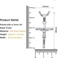thumbnail image 2 of HAHDAXIA Crucifix Cross Necklace 18K Gold Plated Cross Pendant with 3mm 22" Rope Chain for Men Women, 2 of 5