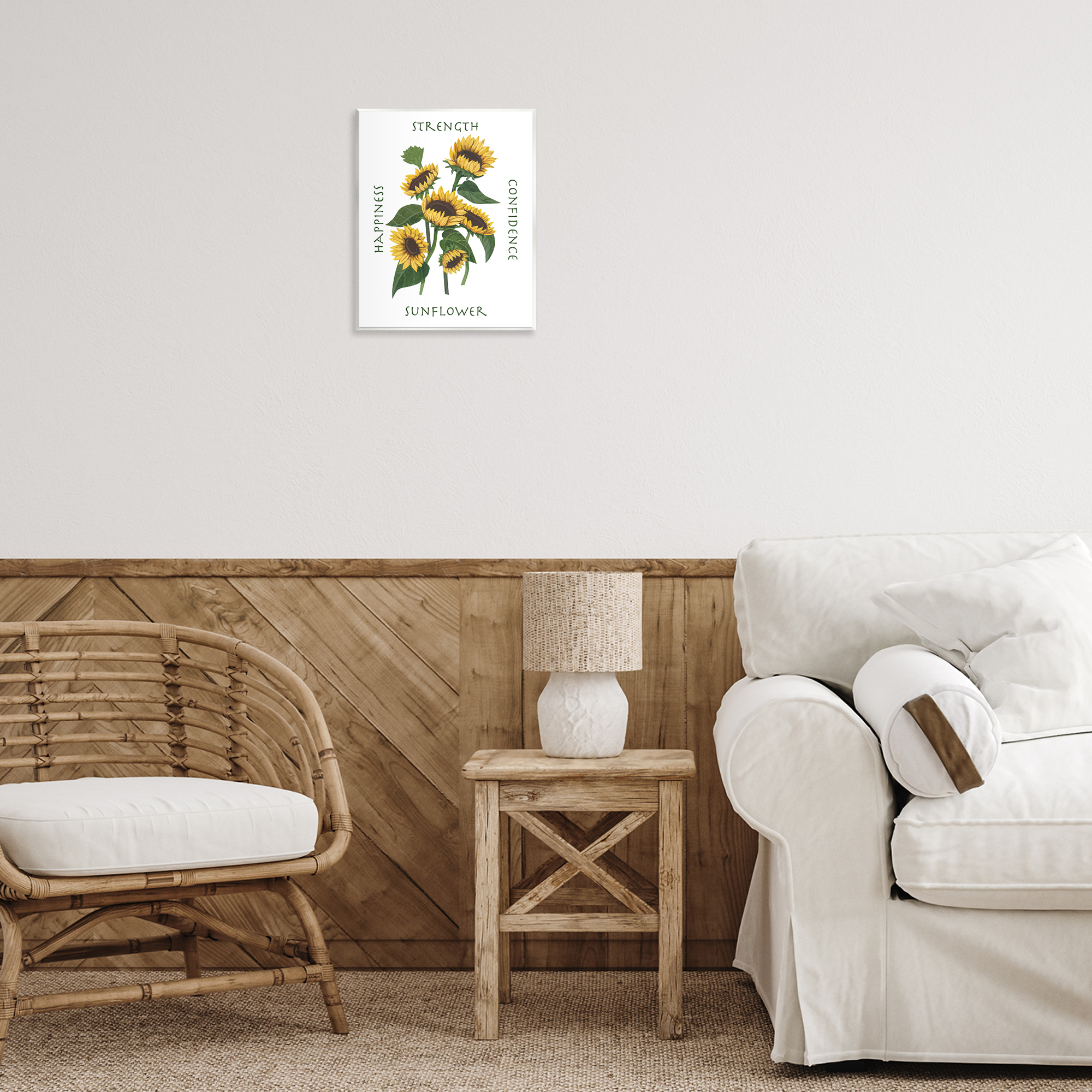 Stupell Industries Inspirational Words Sunflower Botanical & Floral Painting Unframed Art Print Wall Art, 11 x 14