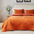 thumbnail image 4 of Barefoot Bungalow  Riviera Velvet Modern Quilt and Pillow Sham Set Spice Twin - Twin XL 2 Piece, 4 of 5