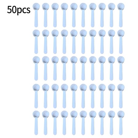 50/100pc 5g White Plastic Measuring Spoon Gram Scoop Food Baking Medicine Powder